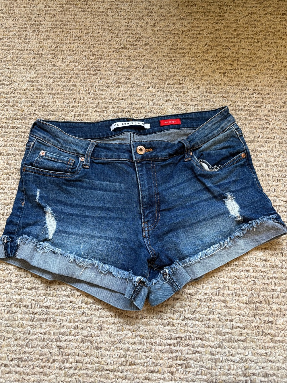 Summer Beachy Skatercore Distressed Celebrity Pink Stretchy Denim Shorts